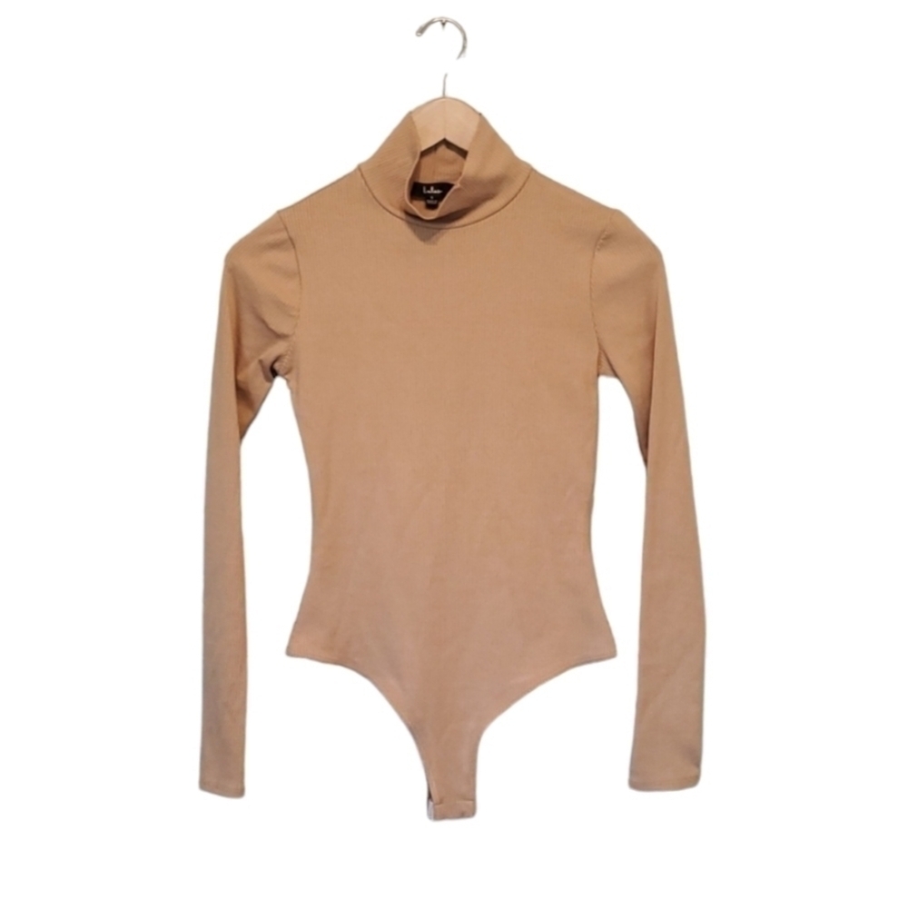 NEW Lulus Womens Mock Neck Comfort Ribbed Bodysuit Top sz S